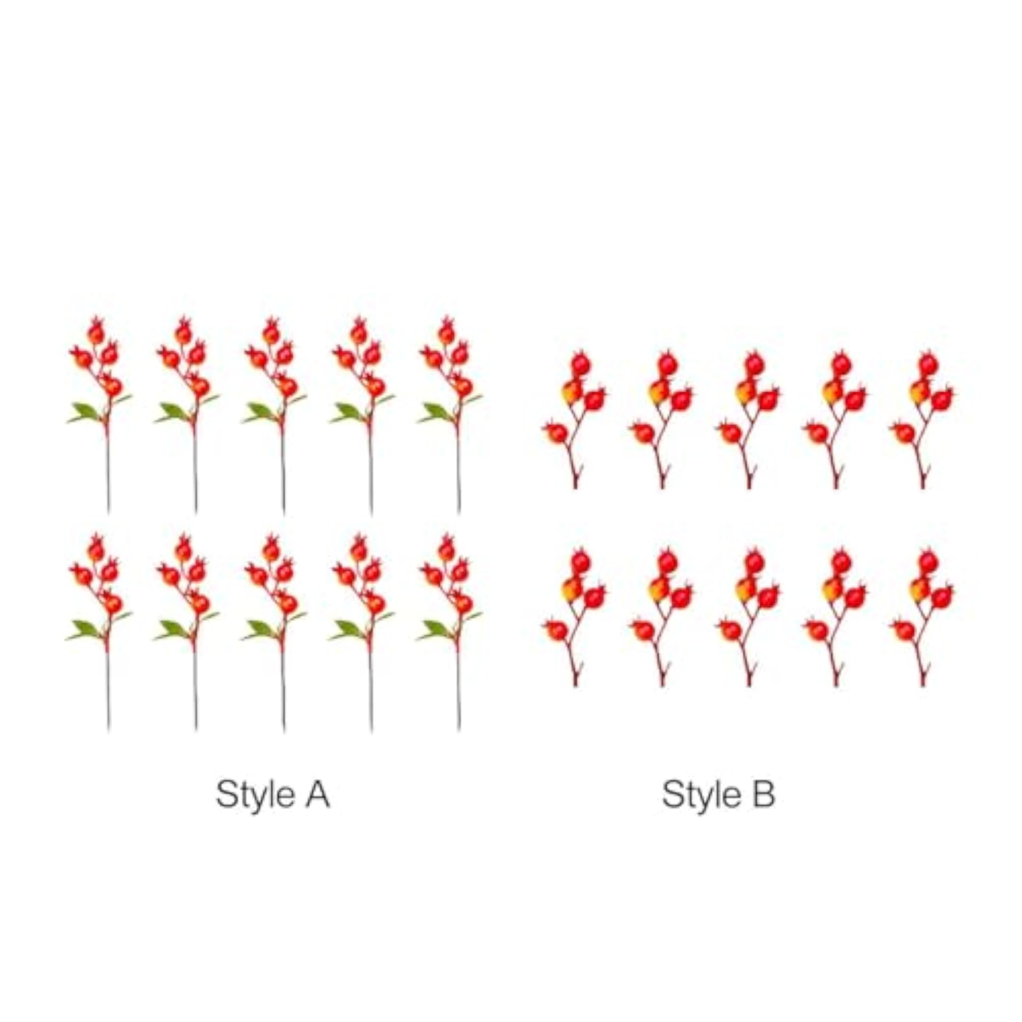 10x Artificial Pomegranate Tree Branch for Vase Home Party Decoration